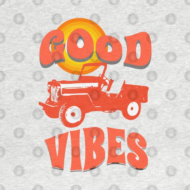GOOD VIBES SUMMERTIME RED CAR. by DAZu